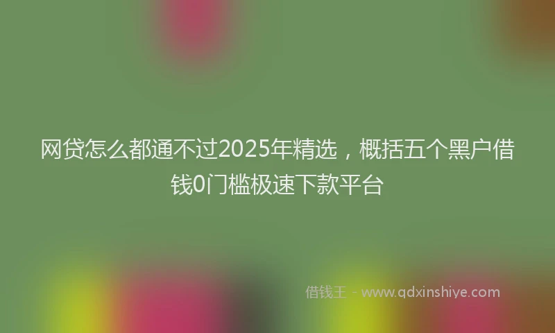 网贷怎么都通不过2025年精选，概括五个黑户借钱0门槛极速下款平台