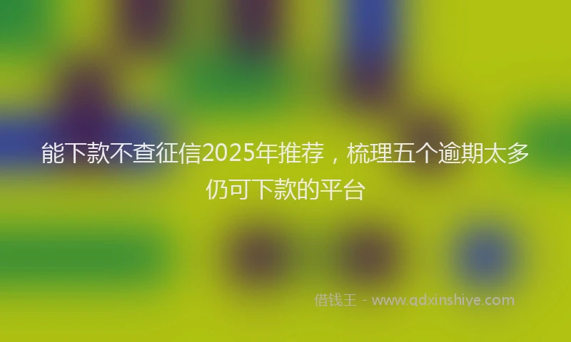 能下款不查征信2025年推荐，梳理五个逾期太多仍可下款的平台