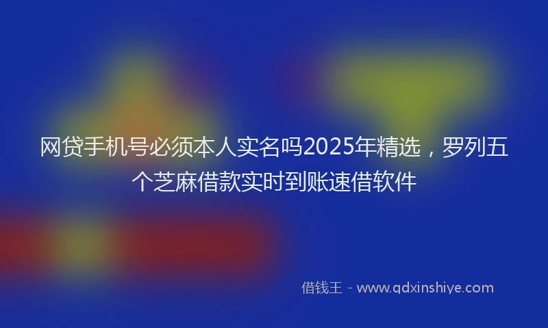 网贷手机号必须本人实名吗2025年精选，罗列五个芝麻借款实时到账速借软件