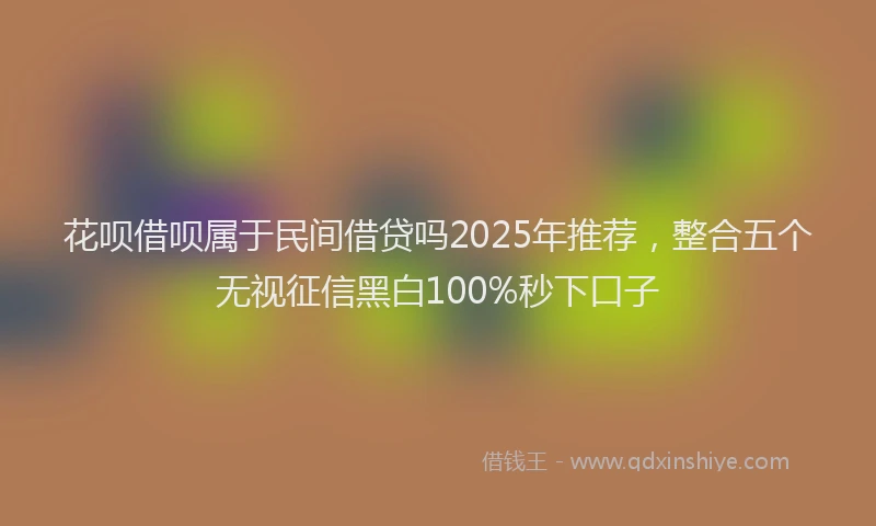 花呗借呗属于民间借贷吗2025年推荐，整合五个无视征信黑白100%秒下口子