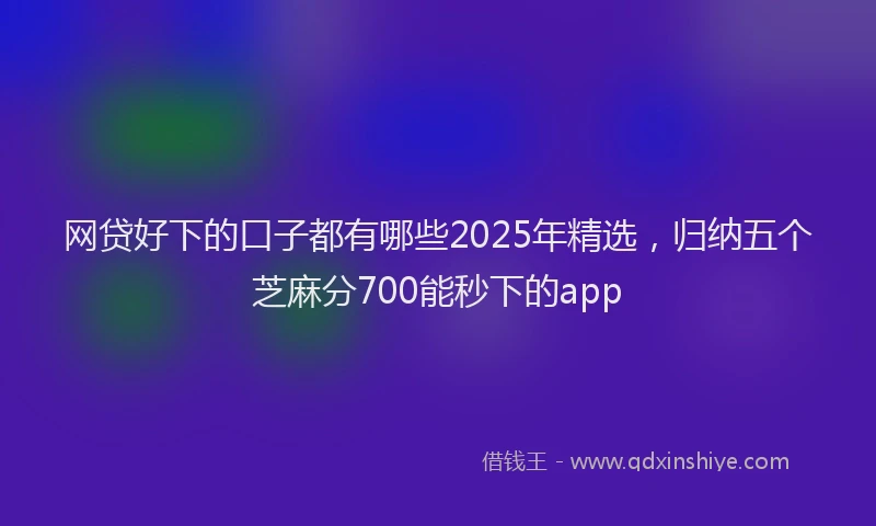 网贷好下的口子都有哪些2025年精选，归纳五个芝麻分700能秒下的app