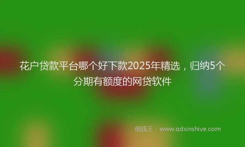 花户贷款平台哪个好下款2025年精选，归纳5个分期有额度的网贷软件