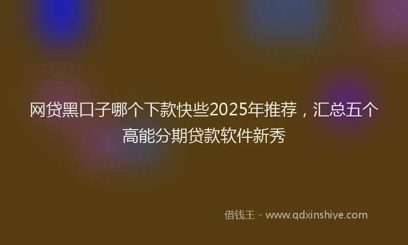 网贷黑口子哪个下款快些2025年推荐，汇总五个高能分期贷款软件新秀