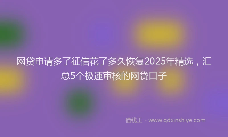 网贷申请多了征信花了多久恢复2025年精选，汇总5个极速审核的网贷口子