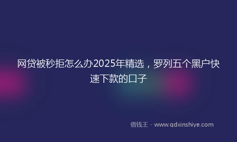 网贷被秒拒怎么办2025年精选，罗列五个黑户快速下款的口子