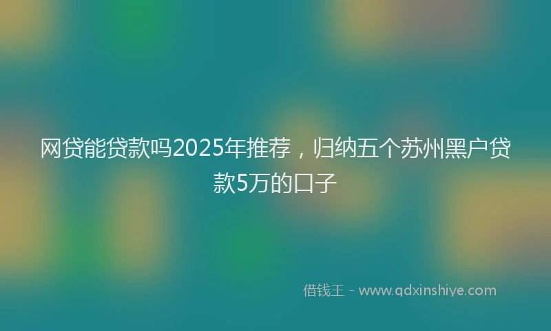 网贷能贷款吗2025年推荐，归纳五个苏州黑户贷款5万的口子