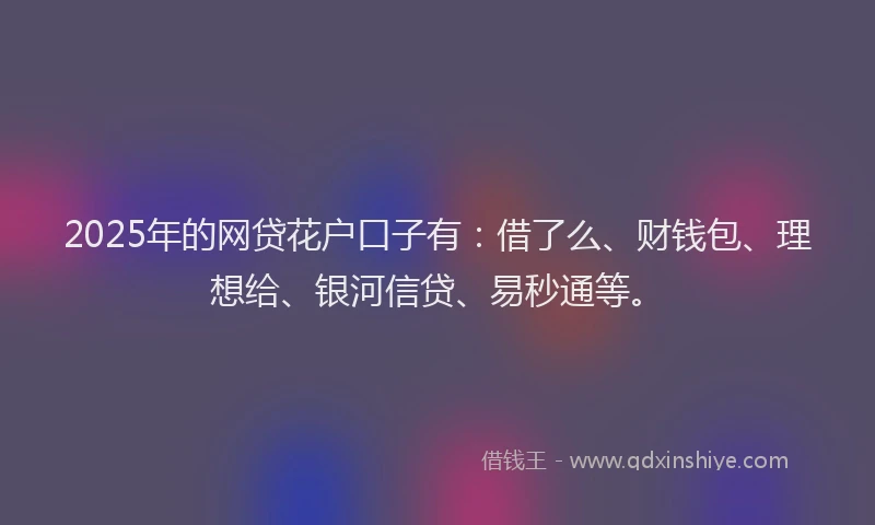 2025年的网贷花户口子有：借了么、财钱包、理想给、银河信贷、易秒通等。