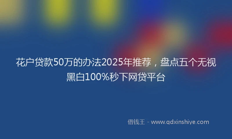 花户贷款50万的办法2025年推荐，盘点五个无视黑白100%秒下网贷平台