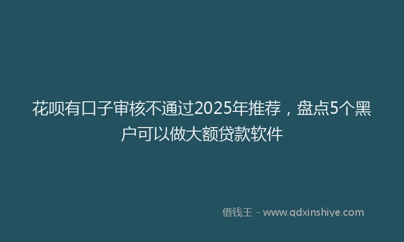 花呗有口子审核不通过2025年推荐，盘点5个黑户可以做大额贷款软件