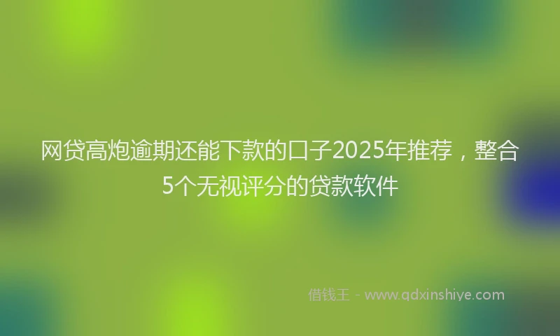 网贷高炮逾期还能下款的口子2025年推荐，整合5个无视评分的贷款软件