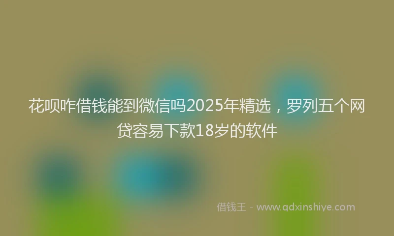 花呗咋借钱能到微信吗2025年精选，罗列五个网贷容易下款18岁的软件