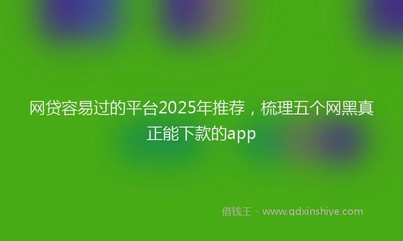 网贷容易过的平台2025年推荐，梳理五个网黑真正能下款的app