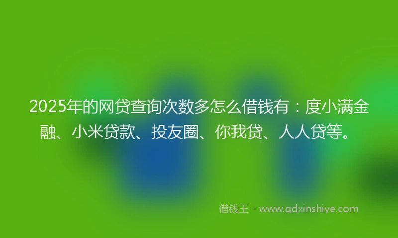 2025年的网贷查询次数多怎么借钱有：度小满金融、小米贷款、投友圈、你我贷、人人贷等。
