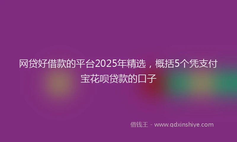 网贷好借款的平台2025年精选，概括5个凭支付宝花呗贷款的口子