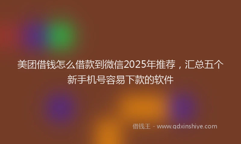 美团借钱怎么借款到微信2025年推荐，汇总五个新手机号容易下款的软件