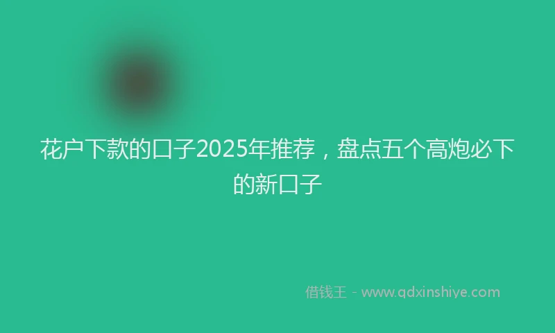 花户下款的口子2025年推荐，盘点五个高炮必下的新口子
