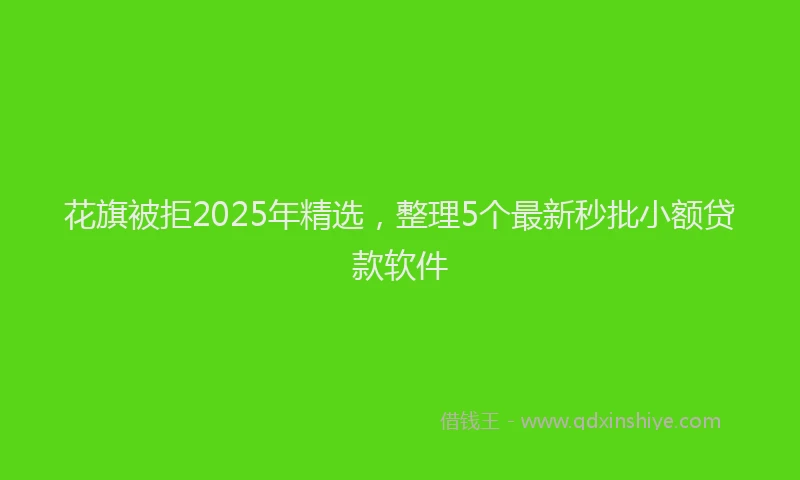 花旗被拒2025年精选，整理5个最新秒批小额贷款软件