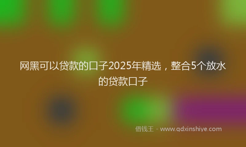 网黑可以贷款的口子2025年精选，整合5个放水的贷款口子