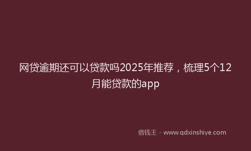 网贷逾期还可以贷款吗2025年推荐，梳理5个12月能贷款的app