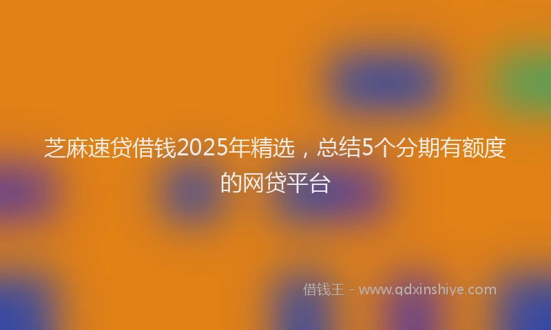芝麻速贷借钱2025年精选，总结5个分期有额度的网贷平台