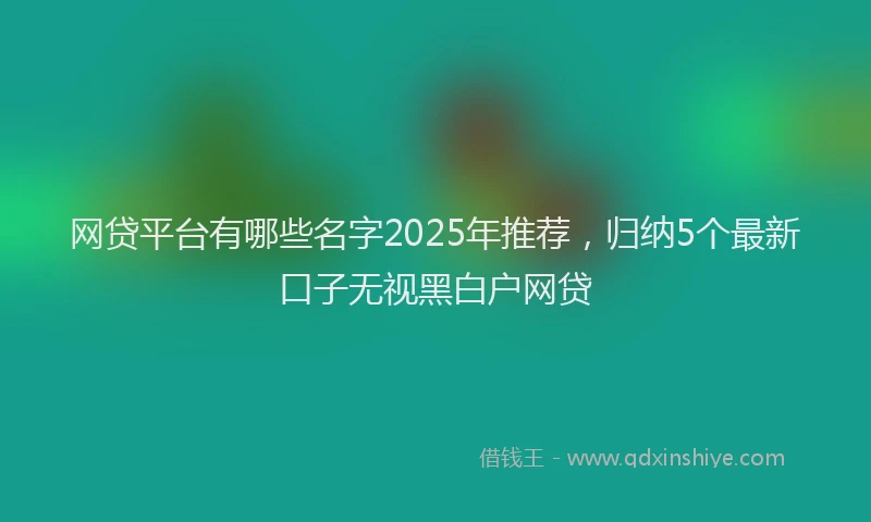 网贷平台有哪些名字2025年推荐，归纳5个最新口子无视黑白户网贷