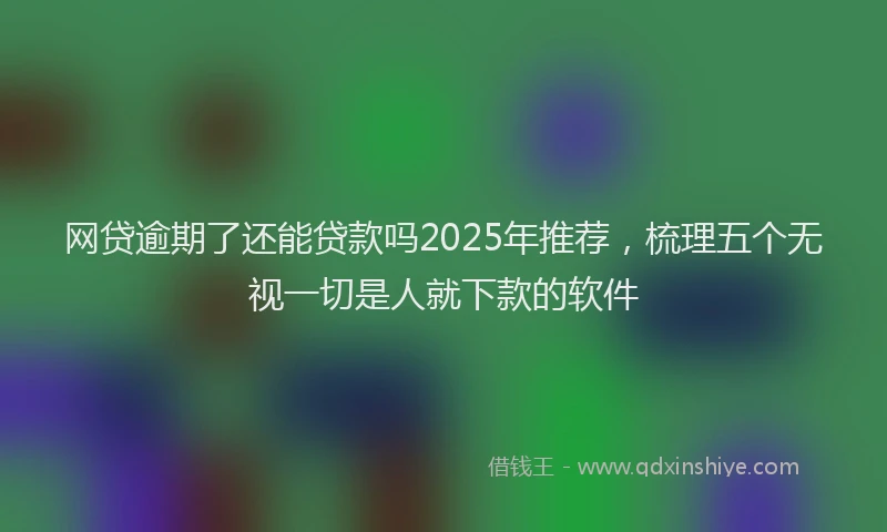 网贷逾期了还能贷款吗2025年推荐，梳理五个无视一切是人就下款的软件