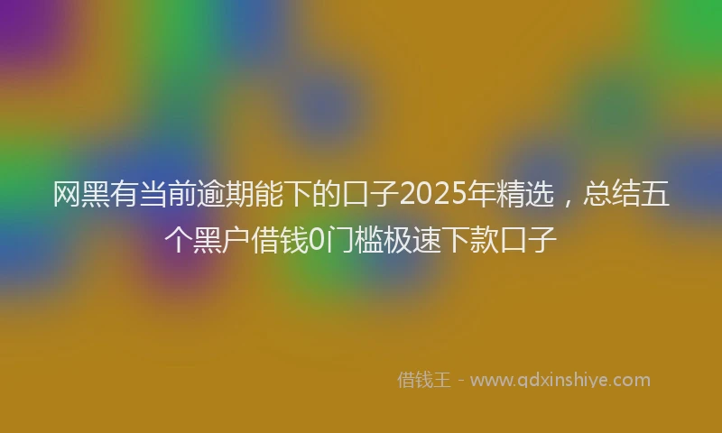 网黑有当前逾期能下的口子2025年精选，总结五个黑户借钱0门槛极速下款口子