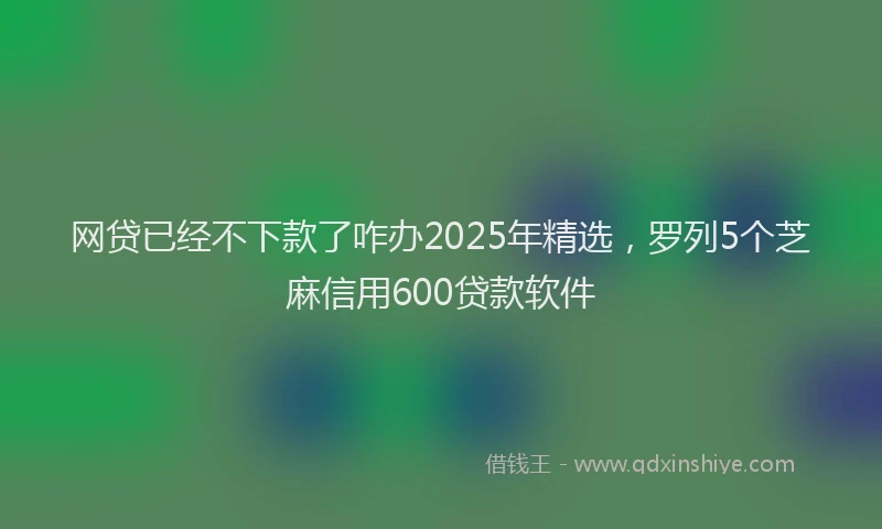 网贷已经不下款了咋办2025年精选，罗列5个芝麻信用600贷款软件