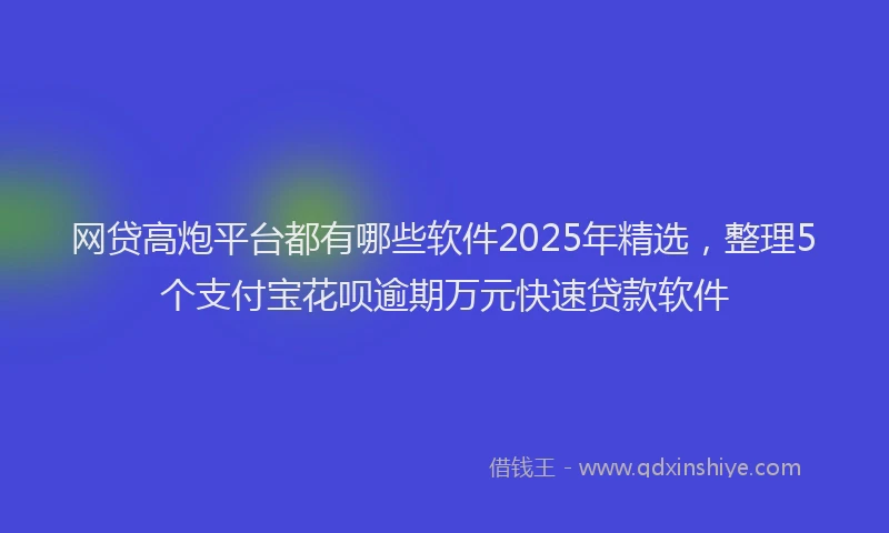 网贷高炮平台都有哪些软件2025年精选，整理5个支付宝花呗逾期万元快速贷款软件