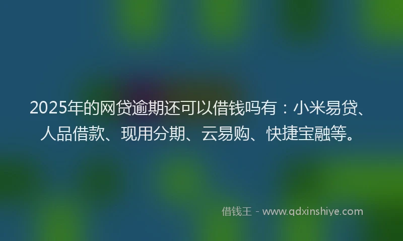 2025年的网贷逾期还可以借钱吗有：小米易贷、人品借款、现用分期、云易购、快捷宝融等。