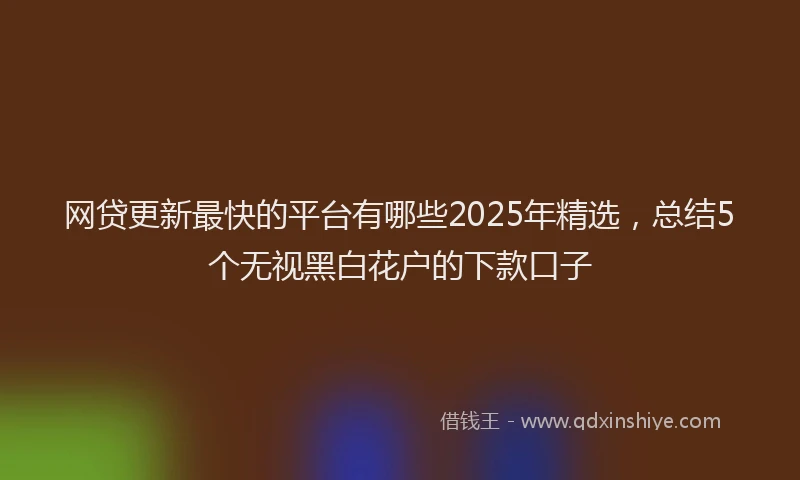 网贷更新最快的平台有哪些2025年精选，总结5个无视黑白花户的下款口子