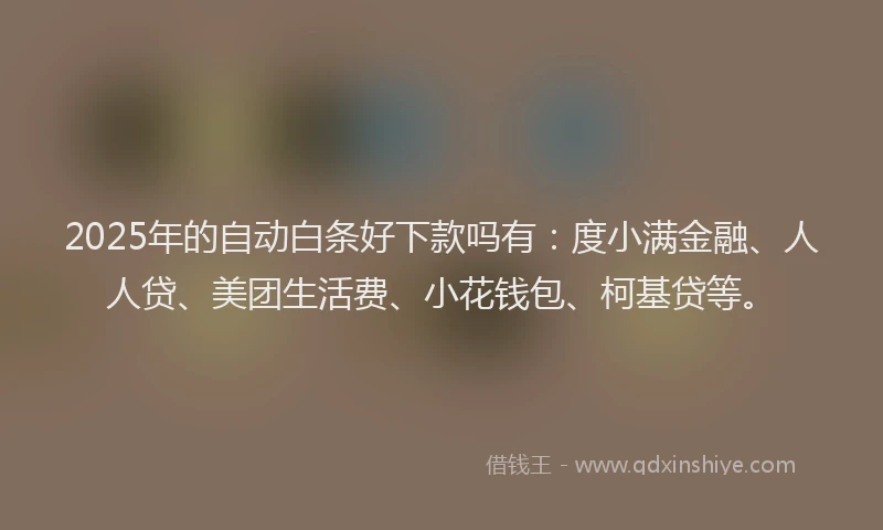2025年的自动白条好下款吗有：度小满金融、人人贷、美团生活费、小花钱包、柯基贷等。