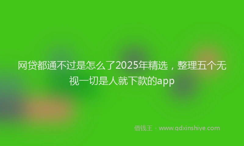 网贷都通不过是怎么了2025年精选，整理五个无视一切是人就下款的app