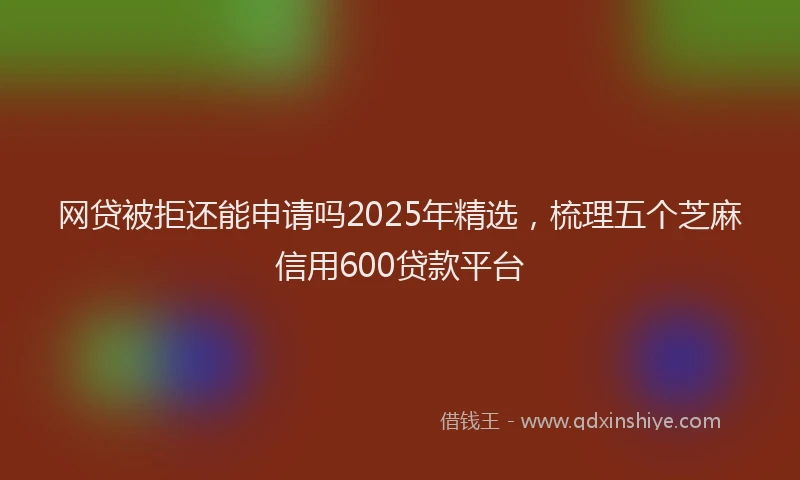 网贷被拒还能申请吗2025年精选，梳理五个芝麻信用600贷款平台