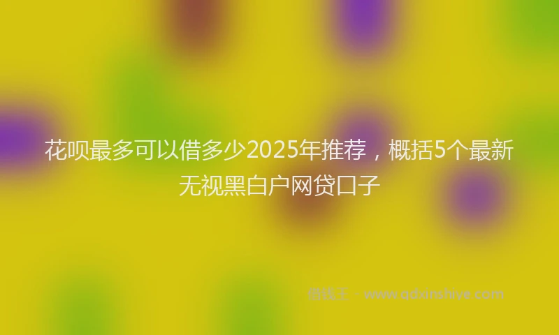花呗最多可以借多少2025年推荐，概括5个最新无视黑白户网贷口子
