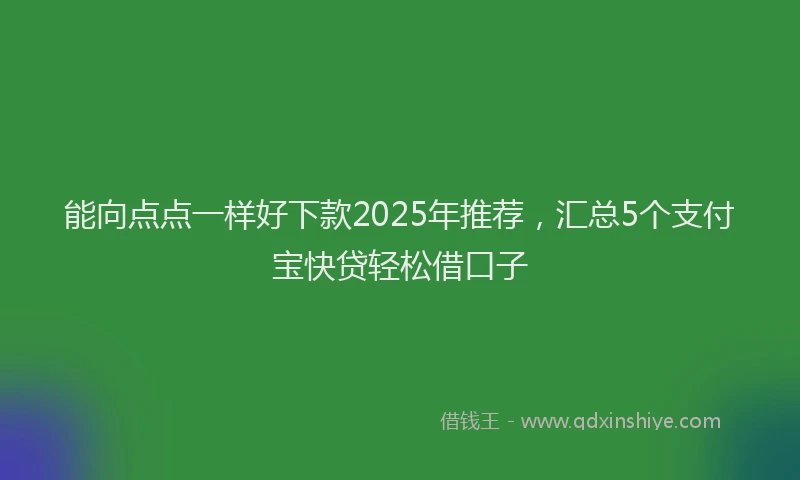 能向点点一样好下款2025年推荐，汇总5个支付宝快贷轻松借口子