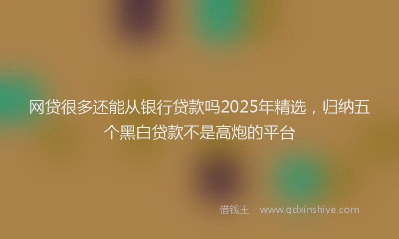 网贷很多还能从银行贷款吗2025年精选，归纳五个黑白贷款不是高炮的平台