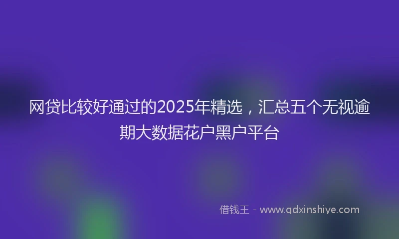 网贷比较好通过的2025年精选，汇总五个无视逾期大数据花户黑户平台