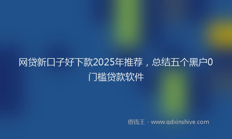 网贷新口子好下款2025年推荐，总结五个黑户0门槛贷款软件