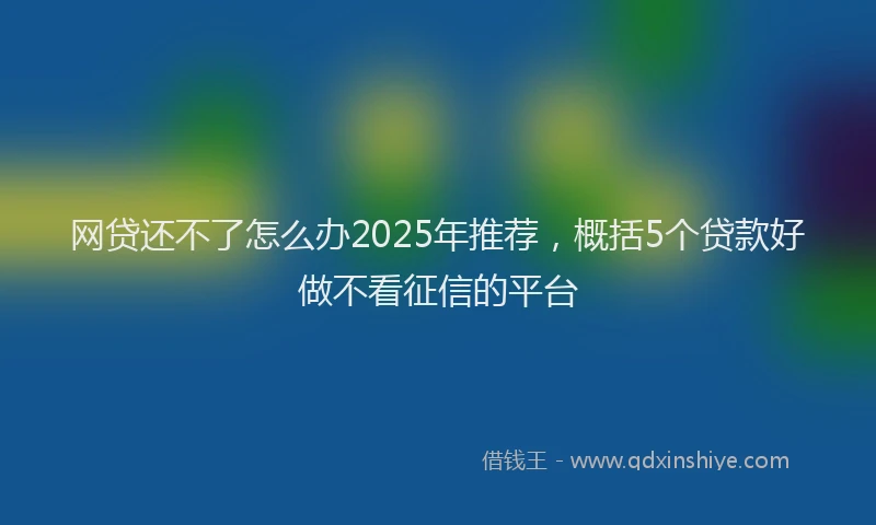 网贷还不了怎么办2025年推荐，概括5个贷款好做不看征信的平台