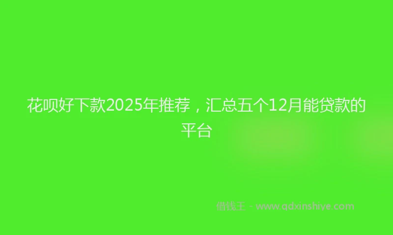 花呗好下款2025年推荐，汇总五个12月能贷款的平台