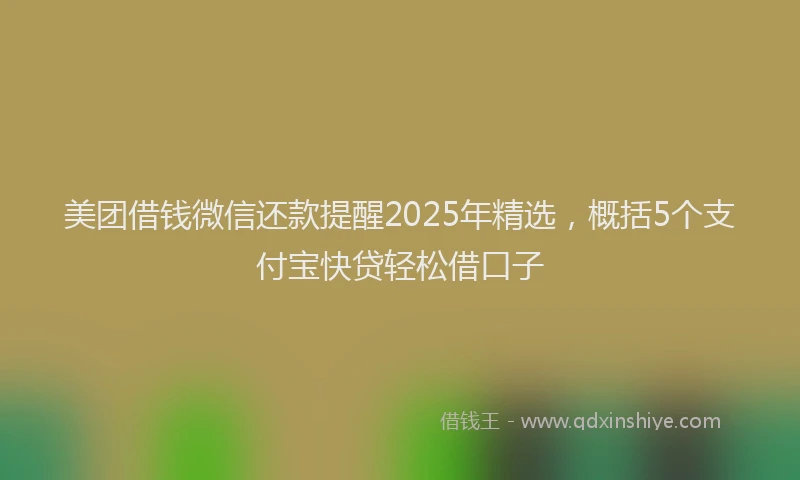 美团借钱微信还款提醒2025年精选，概括5个支付宝快贷轻松借口子