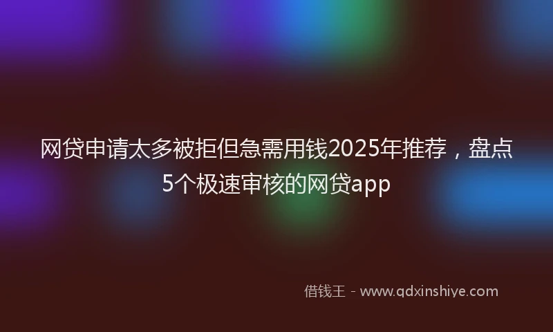 网贷申请太多被拒但急需用钱2025年推荐，盘点5个极速审核的网贷app