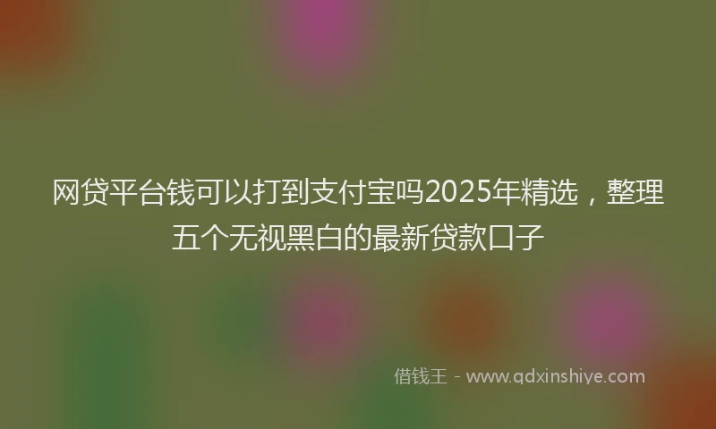 网贷平台钱可以打到支付宝吗2025年精选，整理五个无视黑白的最新贷款口子