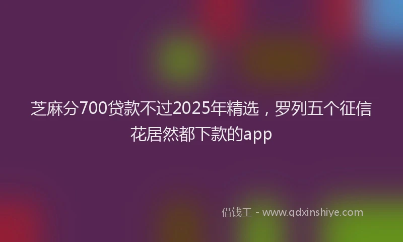 芝麻分700贷款不过2025年精选，罗列五个征信花居然都下款的app