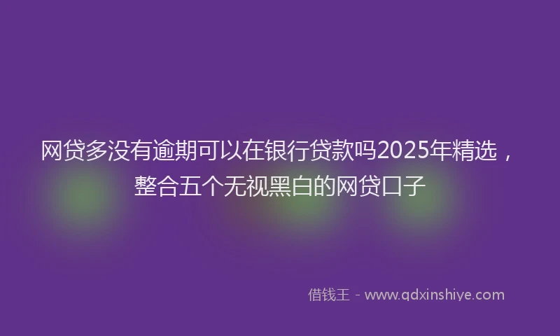 网贷多没有逾期可以在银行贷款吗2025年精选，整合五个无视黑白的网贷口子