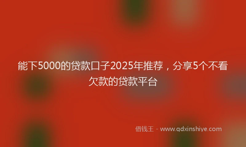 能下5000的贷款口子2025年推荐，分享5个不看欠款的贷款平台