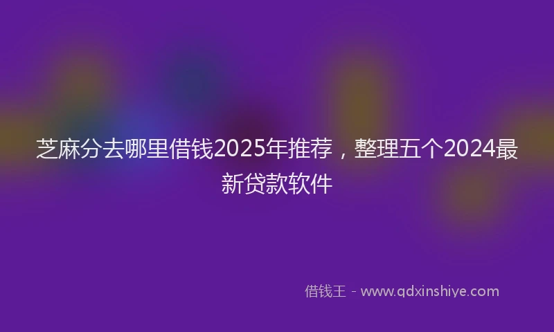 芝麻分去哪里借钱2025年推荐，整理五个2024最新贷款软件