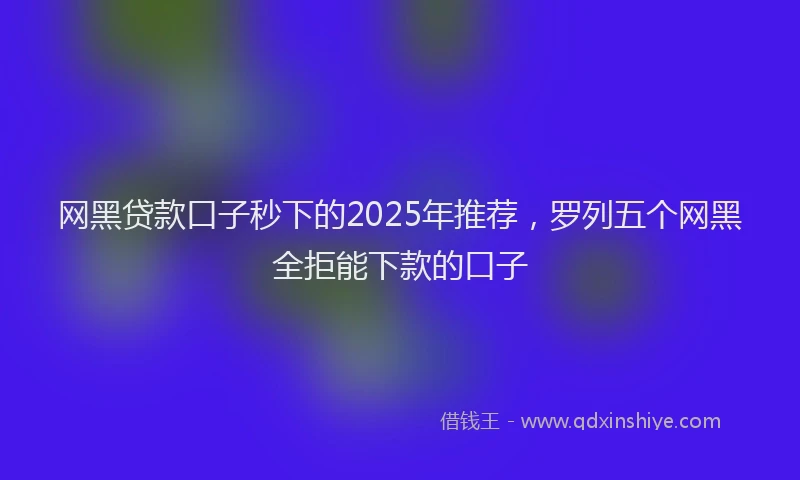 网黑贷款口子秒下的2025年推荐，罗列五个网黑全拒能下款的口子