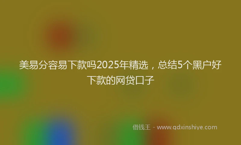美易分容易下款吗2025年精选，总结5个黑户好下款的网贷口子
